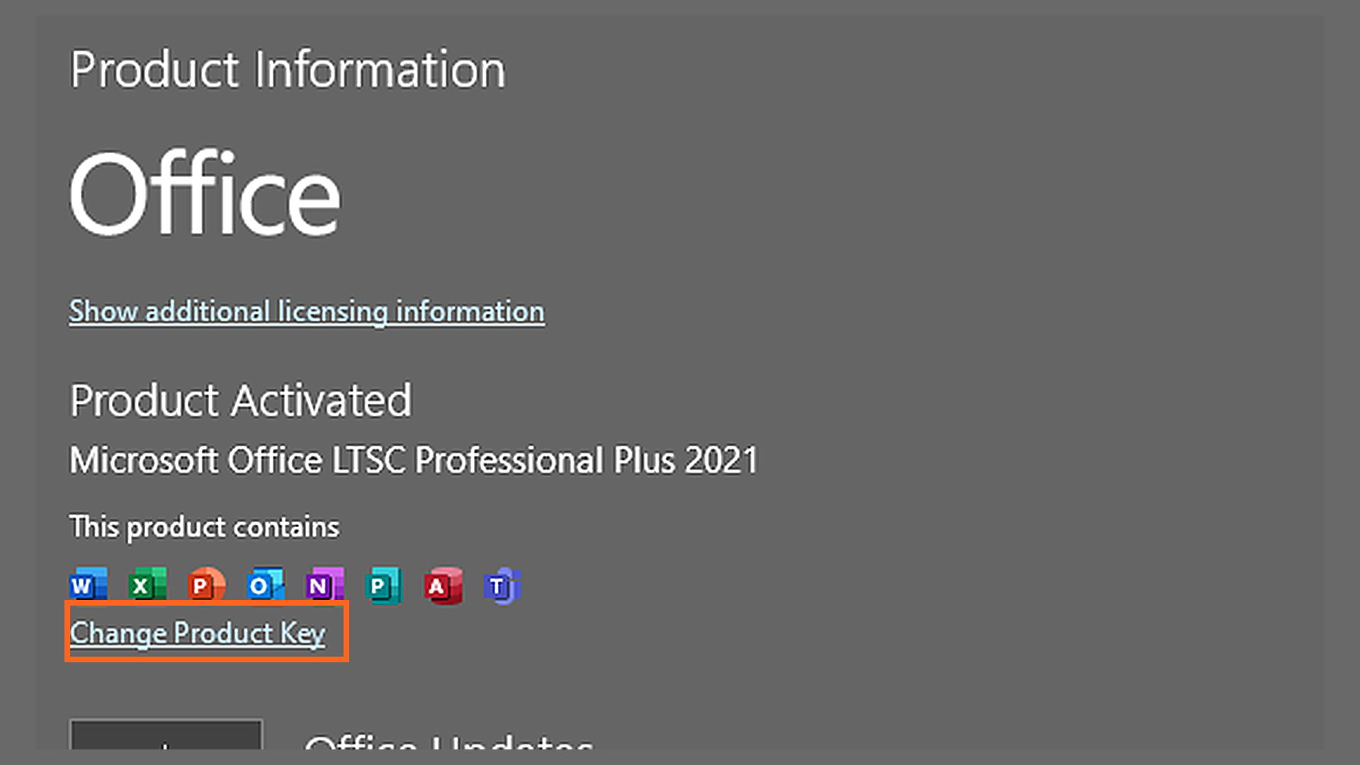 Изменение ключа продукта в MAK-версии Office Professional Plus 2021