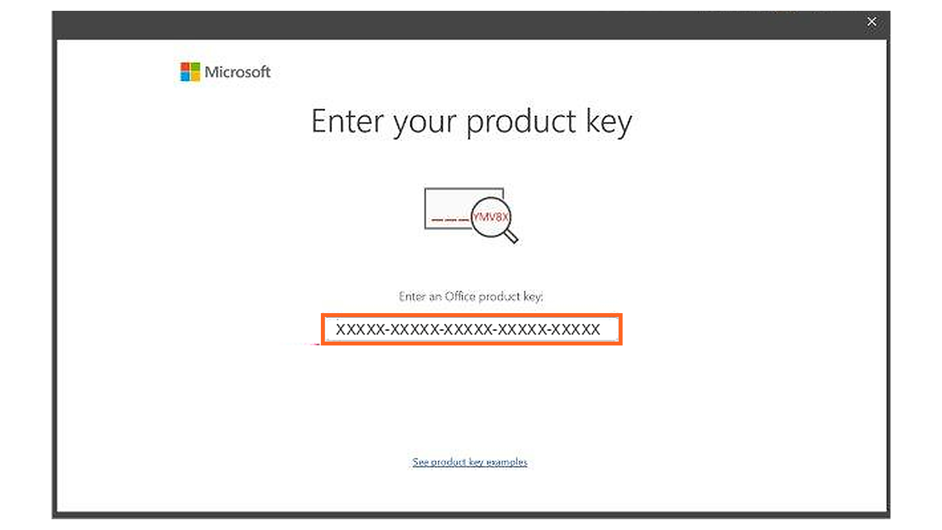 Ввод нового ключа продукта Microsoft Office 2021